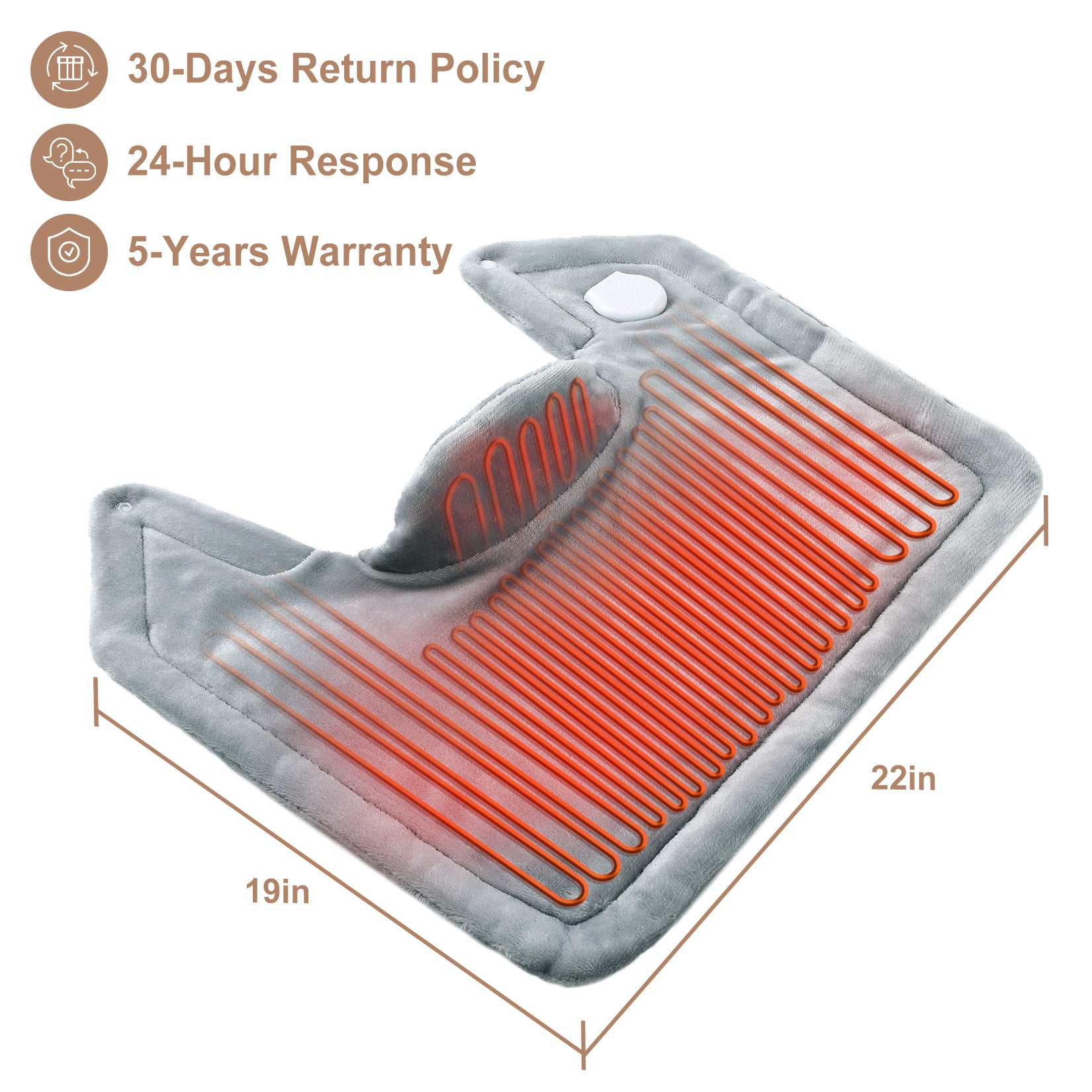 Garvee Heating Pad for Neck and Shoulders - 2.2lb Large Electric Fast Heating Pad for Pain Relief and Deep Pressure Therapy, 22"x19", UL Certified,