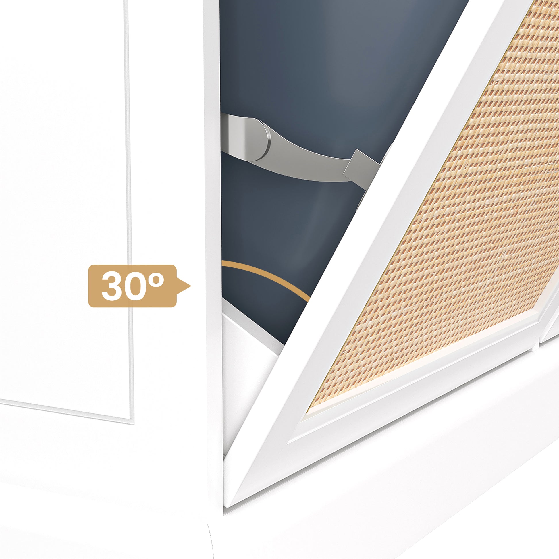 Garvee Rattan Double Tilt Out Trash Cabinet, Hidden Trash Can Cabinet 20 Gallon Storage Holder, Freestanding Garbage Can Cabinet for Kitchen&Dining Room, Dual Doors