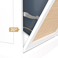 Garvee Rattan Double Tilt Out Trash Cabinet, Hidden Trash Can Cabinet 20 Gallon Storage Holder, Freestanding Garbage Can Cabinet for Kitchen&Dining Room, Dual Doors