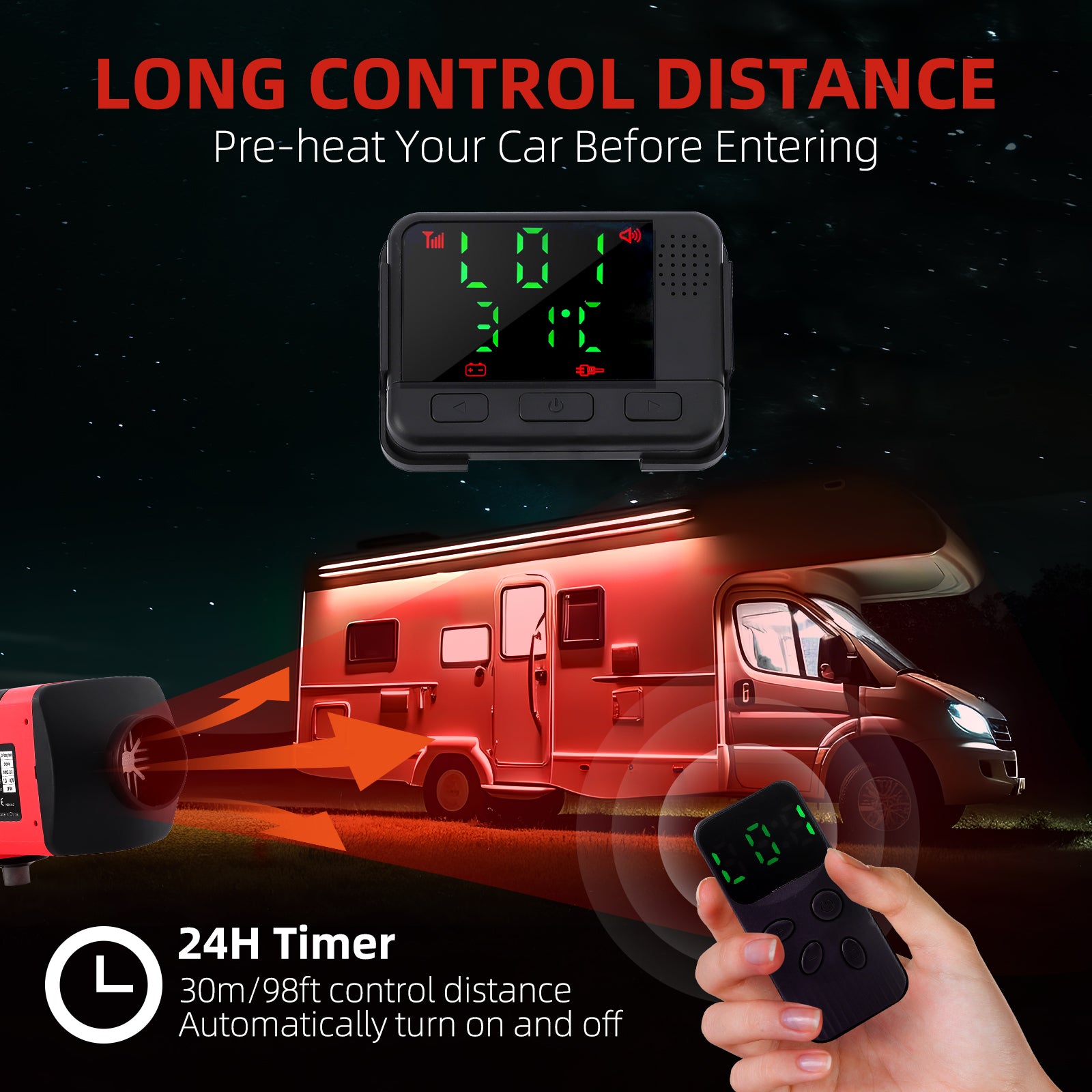 Garvee Diesel Air Heater 12V with 10L Tank & Muffler, Diesel Heater 3KW, Diesel Parking Heater with LCD Thermostat Monitor & Remote Control for Trucks, Trailer, Boat and Motor-Home