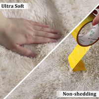 Garvee Fluffy & Sheepskin Light Coffee 2x8 Faux Fur Rug, Non-Shedding Anti-Slip Plush for Kids Playroom Classroom Dining