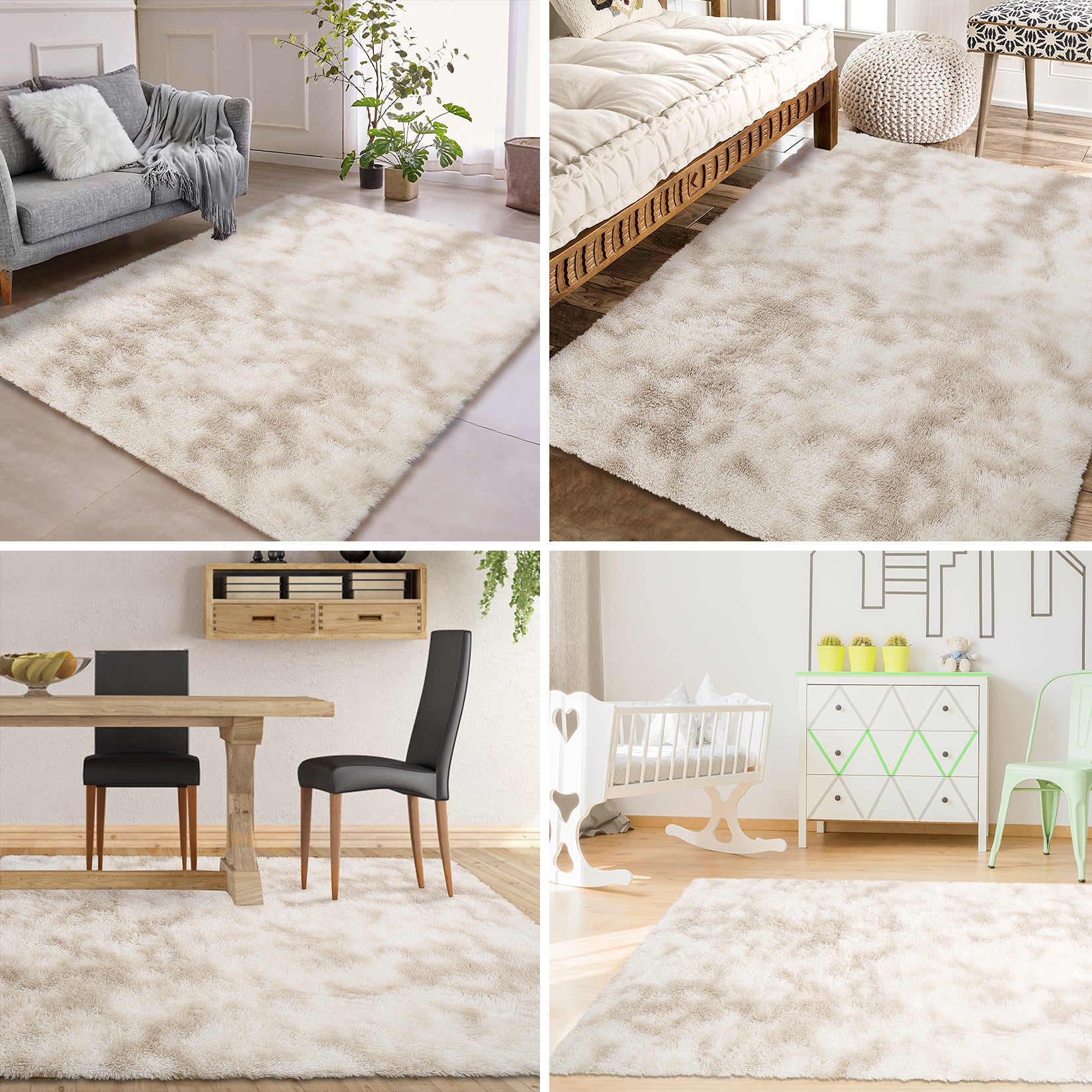 Garvee Fluffy & Sheepskin Light Coffee 2x8 Faux Fur Rug, Non-Shedding Anti-Slip Plush for Kids Playroom Classroom Dining