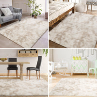 Garvee Fluffy & Sheepskin Light Coffee 2x8 Faux Fur Rug, Non-Shedding Anti-Slip Plush for Kids Playroom Classroom Dining