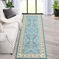 Garvee Runner Rug 2x8 Washable Rug Area Rug Vintage Hallway Indoor Floor Mat Thin Rug Retro Distressed Carpet Blue Floral Country Accent Rug Non Slip Bathroom Kitchen Bedroom Living Room