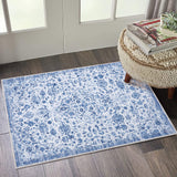 Garvee 2x3 Rug Entry Rug Washable Rugs Boho Rug Non Slip Small Rugs Door Mat Throw Rugs Bathroom Rugs Oriental Rug Carpet Floral for Bedroom Stain Resistant Entryway Rugs Indoor Rug 2'x3' Blue - Blue