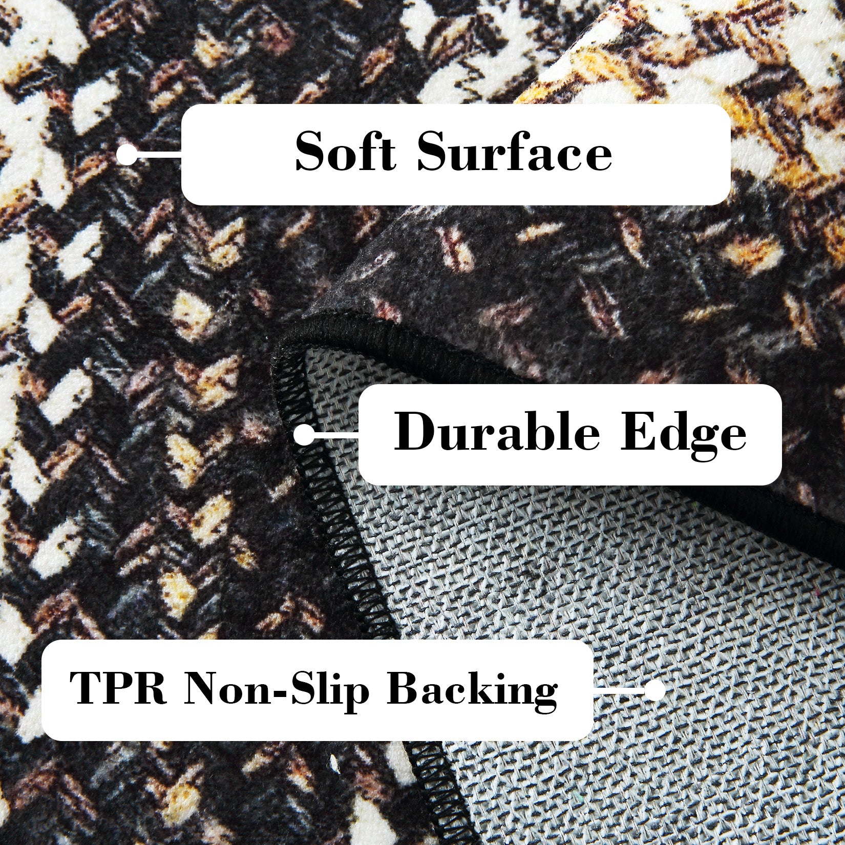 Garvee Bordered Black Multi 2x6 Hallway Runner Rug Braided Printed Runner Rug Washable Rug Boho Runner Rug Modern Geometric Rug Rustic Floor Cover Runner for Entryway Laundry Living Room Bedroom Kitchen