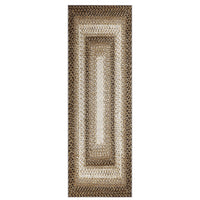 Garvee Bordered Taupe 2x6 Hallway Runner Rug, Braided Printed Runner Rug Washable Rug Boho Runner Rug Modern Geometric Rug Rustic Floor Cover Runner for Entryway Laundry Living Room Bedroom Kitchen