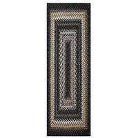 Garvee Bordered Black Multi 2x6 Hallway Runner Rug Braided Printed Runner Rug Washable Rug Boho Runner Rug Modern Geometric Rug Rustic Floor Cover Runner for Entryway Laundry Living Room Bedroom Kitchen