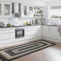 Garvee Bordered Black Multi 2x6 Hallway Runner Rug Braided Printed Runner Rug Washable Rug Boho Runner Rug Modern Geometric Rug Rustic Floor Cover Runner for Entryway Laundry Living Room Bedroom Kitchen