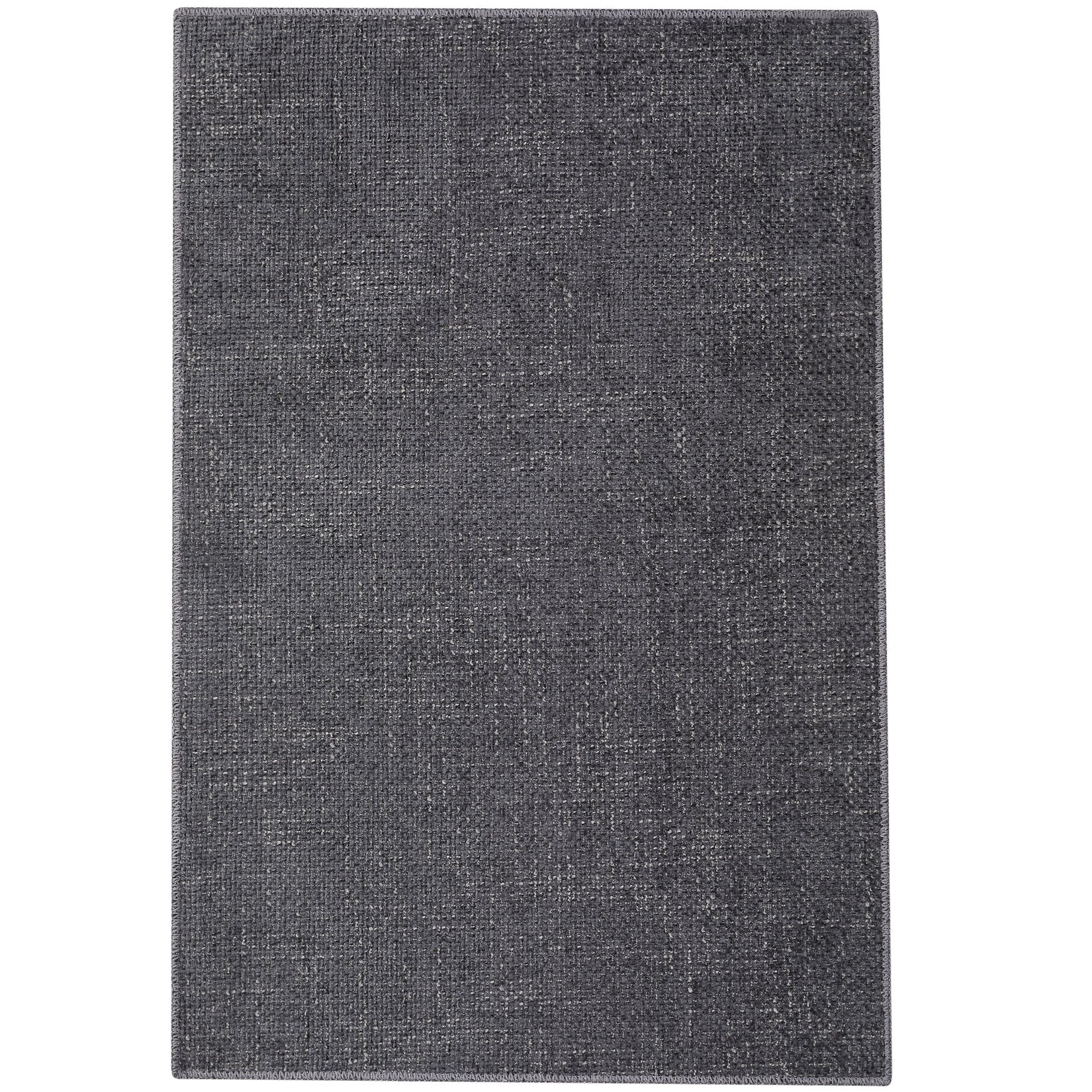 Garvee Area Rug 2x3 Modern Solid Small Washable Rug Chenille Front Door Doormat Indoor Foldable Floor Cover Entryway Door Mat Boho Non-Slip Welcome Mat for Living Room Bedroom Bedside Dark Grey