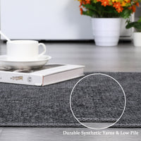 Garvee Area Rug 2x3 Modern Solid Small Washable Rug Chenille Front Door Doormat Indoor Foldable Floor Cover Entryway Door Mat Boho Non-Slip Welcome Mat for Living Room Bedroom Bedside Dark Grey