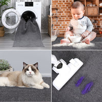 Garvee Area Rug 2x3 Modern Solid Small Washable Rug Chenille Front Door Doormat Indoor Foldable Floor Cover Entryway Door Mat Boho Non-Slip Welcome Mat for Living Room Bedroom Bedside Dark Grey