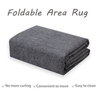 Garvee Area Rug 2x3 Modern Solid Small Washable Rug Chenille Front Door Doormat Indoor Foldable Floor Cover Entryway Door Mat Boho Non-Slip Welcome Mat for Living Room Bedroom Bedside Dark Grey