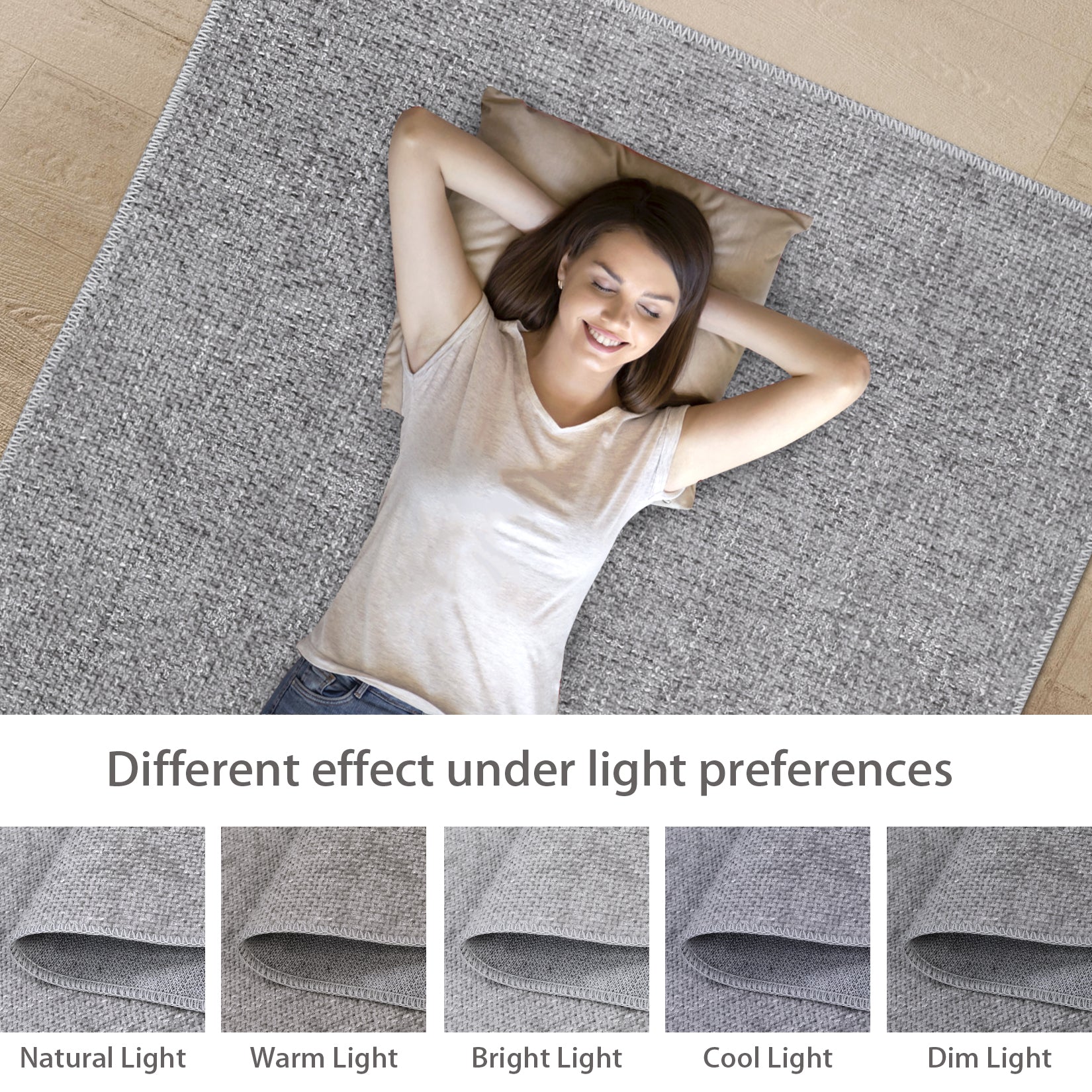 Garvee Area Rug 2x3 Modern Solid Small Washable Rug Chenille Front Door Doormat Indoor Foldable Floor Cover Entryway Door Mat Boho Non-Slip Welcome Mat for Living Room Bedroom Bedside Light Grey