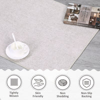 Garvee Modern Washable Solid Textured Rug 5x7 - Stain Resistant, Non-Slip, Chenille Fibers, Foldable, Ideal for Living Room, Farmhouse Decor