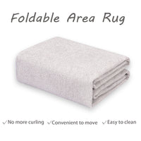 Garvee Modern Washable Solid Textured Rug 5x7 - Stain Resistant, Non-Slip, Chenille Fibers, Foldable, Ideal for Living Room, Farmhouse Decor