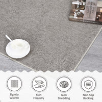 Garvee Area Rug 2x3 Modern Solid Small Washable Rug Chenille Front Door Doormat Indoor Foldable Floor Cover Entryway Door Mat Boho Non-Slip Welcome Mat for Living Room Bedroom Bedside Khaki