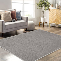 Garvee Washable Rug 5x7 Modern Rug Solid Low Pile Area Rug Contemporary Textured Area Rugs for Living Room Bedroom Farmhouse Non-Shedding Foldable Rug Dining Room Nursery Home Office Khaki