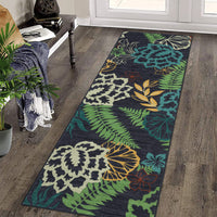 Garvee Modern Floral Runner Rug 2x6 | Washable & Non-Slip | Polyester | Low Pile | Bedroom & Living Room | Green