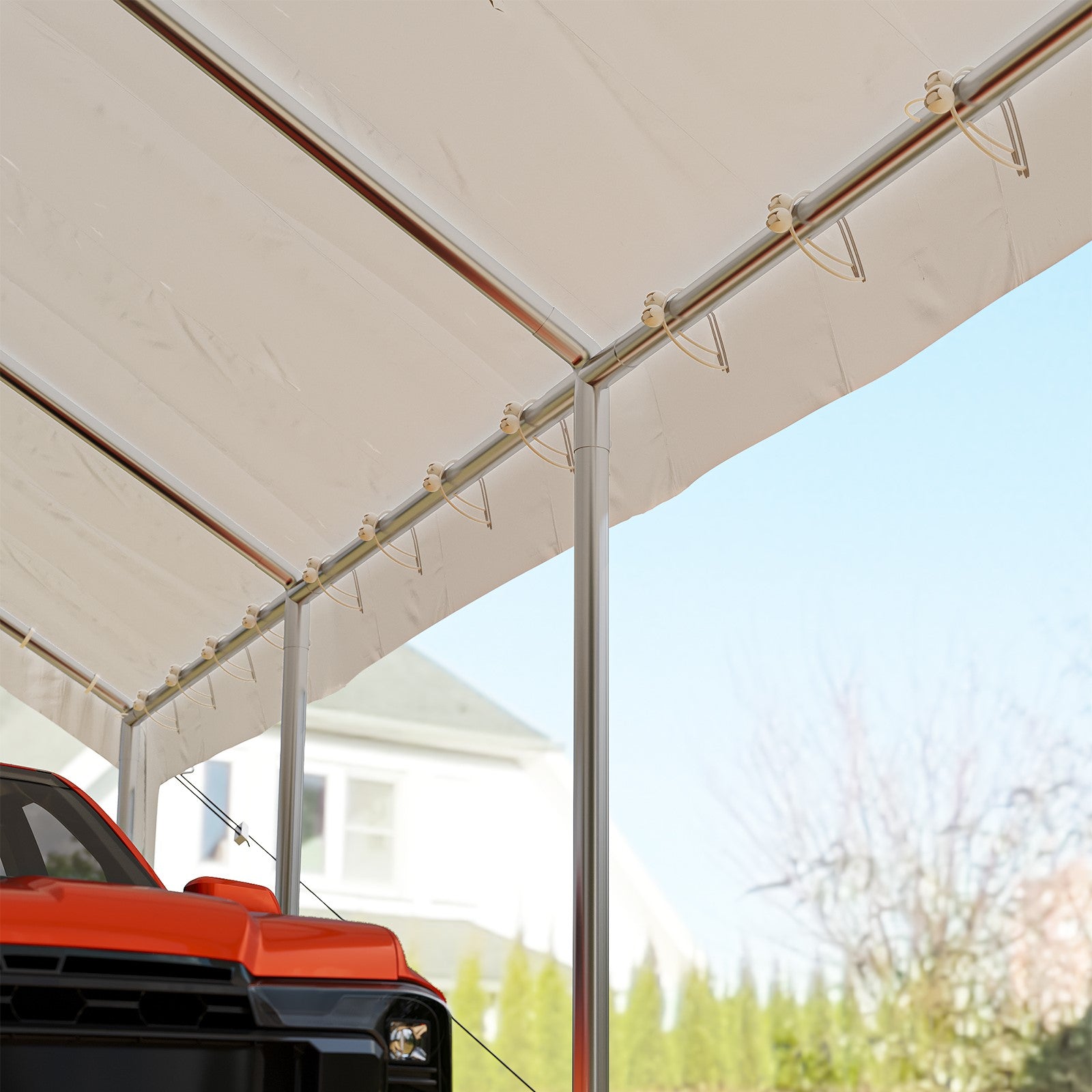 Garvee Heavy Duty 13x20 ft Carport with Reinforced Frame, UV-Resistant Waterproof PE, Large Space, Easy Setup, Portable Garage for Full-Size Pickup & Boats