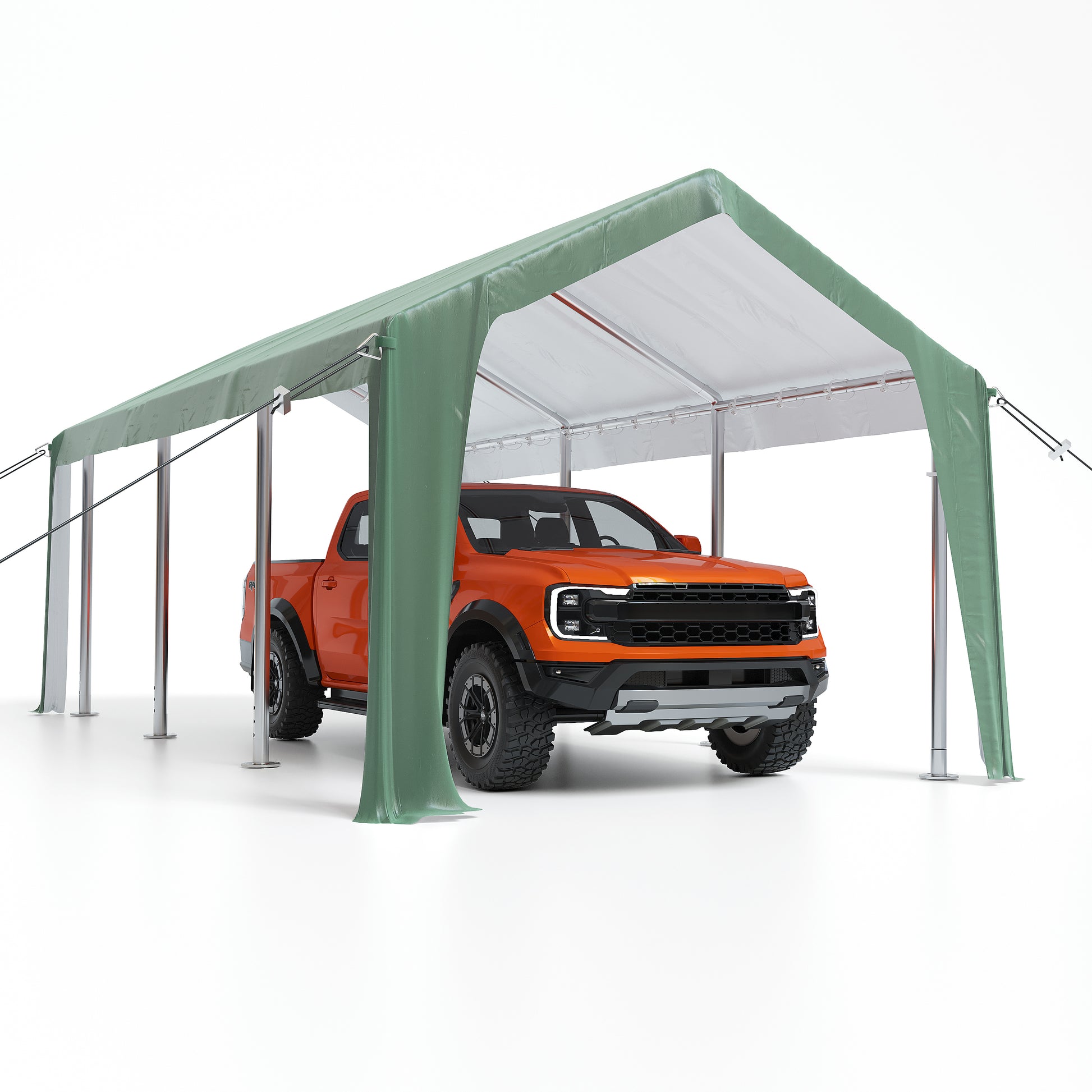 Garvee Heavy Duty 13x20 ft Carport with Reinforced Frame, UV-Resistant Waterproof PE, Large Space, Easy Setup, Portable Garage for Full-Size Pickup & Boats