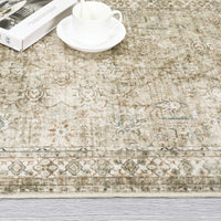 Garvee Persian Brown & Khaki 10x13 Area Extra Large, Washable Living Room Rug Ultra Soft Non-Slip Backing Vintage Floor Cover Retro Carpet for Bedroom Dining Room