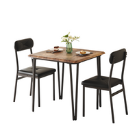 Garvee Small Dining Table Set for 2 with Upholstered Chairs, 3 Piece Modern Dinette Set Ideal for Dining Living Room Office Apartment Kitchen Small Space, Brown