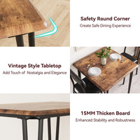 Garvee Small Dining Table Set for 2 with Upholstered Chairs, 3 Piece Modern Dinette Set Ideal for Dining Living Room Office Apartment Kitchen Small Space, Brown