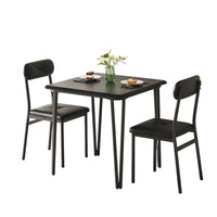 Garvee Small Dining Table Set for 2 with Upholstered Chairs, 3 Piece Modern Dinette Set Ideal for Dining Living Room Office Apartment Kitchen Small Space, Black
