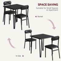 Garvee Small Dining Table Set for 2 with Upholstered Chairs, 3 Piece Modern Dinette Set Ideal for Dining Living Room Office Apartment Kitchen Small Space, Black
