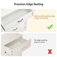 Garvee 5 Drawers Dresser for Bedroom, Chest of Drawers with Wide Metal Handle, Farmhouse Modern Wooden Dresser Storage Organizer for Bedroom, Living Room, Kids Room(White)