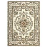 Garvee Door Mat 2x3 Washable Neutral Area Rugs for Bedroom, Non Slip Low Pile Vintage Floral Small Carpet, Stain Resistant Traditional Oriental Medallion Rugs for Entryway, Kitchen, Bathroom, Yellow - Yellow