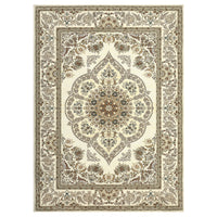 Garvee Door Mat 2x3 Washable Neutral Area Rugs for Bedroom, Non Slip Low Pile Vintage Floral Small Carpet, Stain Resistant Traditional Oriental Medallion Rugs for Entryway, Kitchen, Bathroom, Yellow