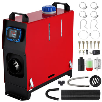Garvee 8KW 12V All-in-One Diesel Air Heater - Portable Heater with Remote Control & LCD Monitor, Quick Heating for Car, RV, Truck, Camper, and Trailer (Red)