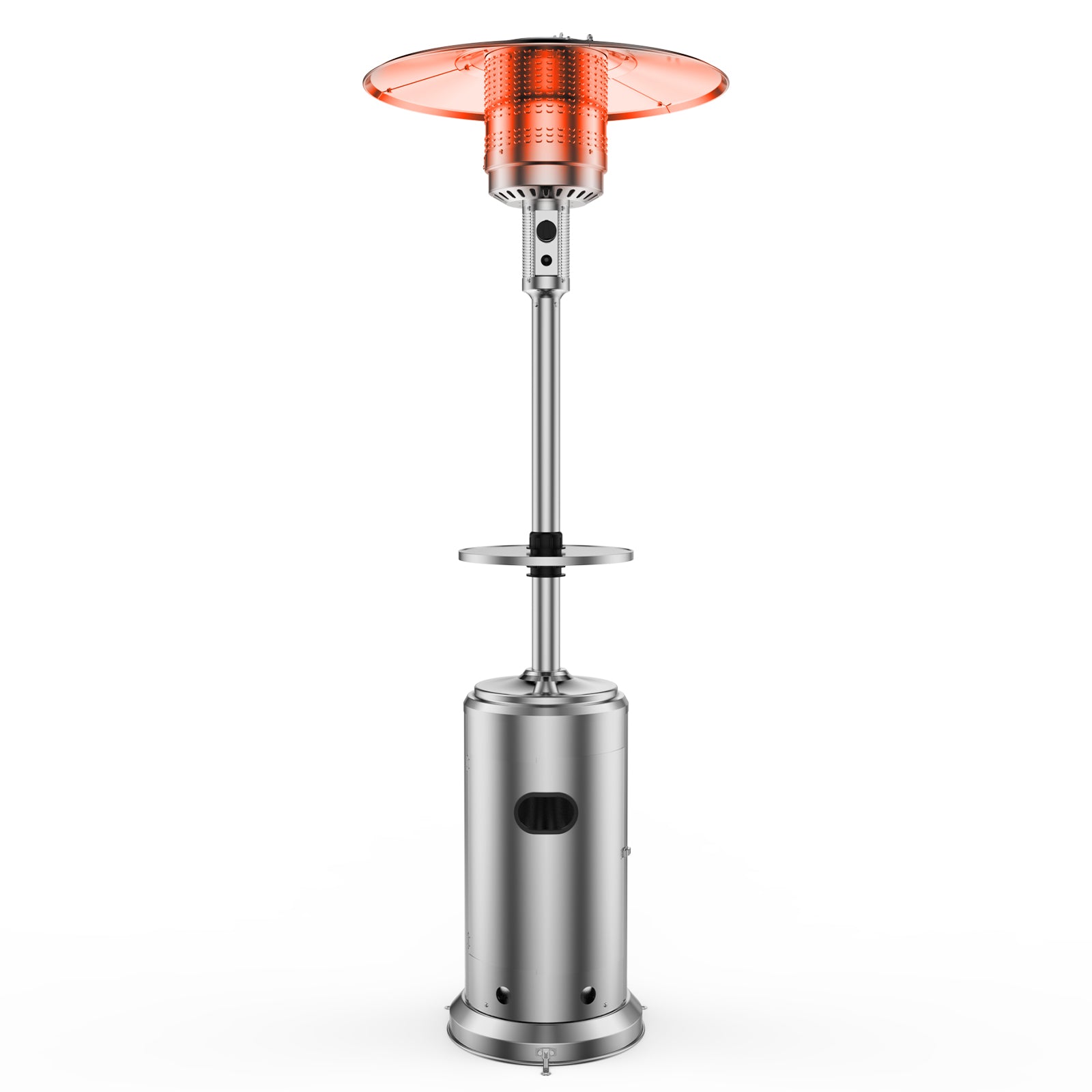 Garvee 48,000 BTU Outdoor Patio Heater,Double Wall Stainless Steel Umbrella Heater with Wheels and Safety Tilt Switch,Outdoor Patio Heater for Home and Commercial Use