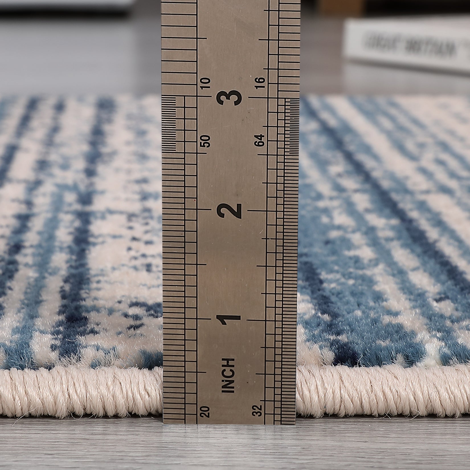 Garvee Modern Blue Geometric Area Rug 9x12 - Low Pile, Non-Slip - Durable Polypropylene, Jute Backing - Living Room, Bedroom, Dining Room