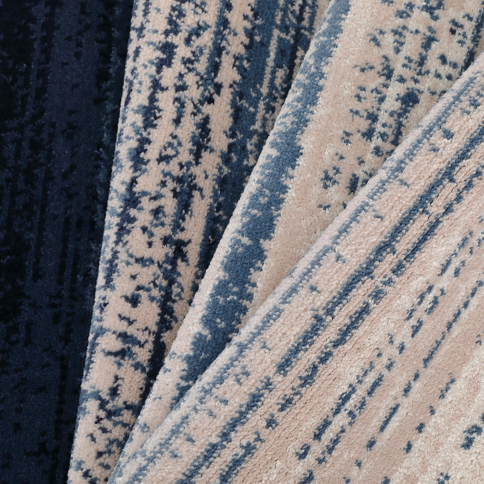 Garvee Modern Blue Geometric Area Rug 9x12 - Low Pile, Non-Slip - Durable Polypropylene, Jute Backing - Living Room, Bedroom, Dining Room