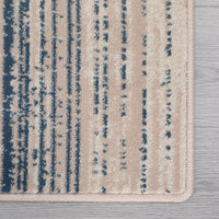 Garvee Modern Blue Geometric Area Rug 9x12 - Low Pile, Non-Slip - Durable Polypropylene, Jute Backing - Living Room, Bedroom, Dining Room