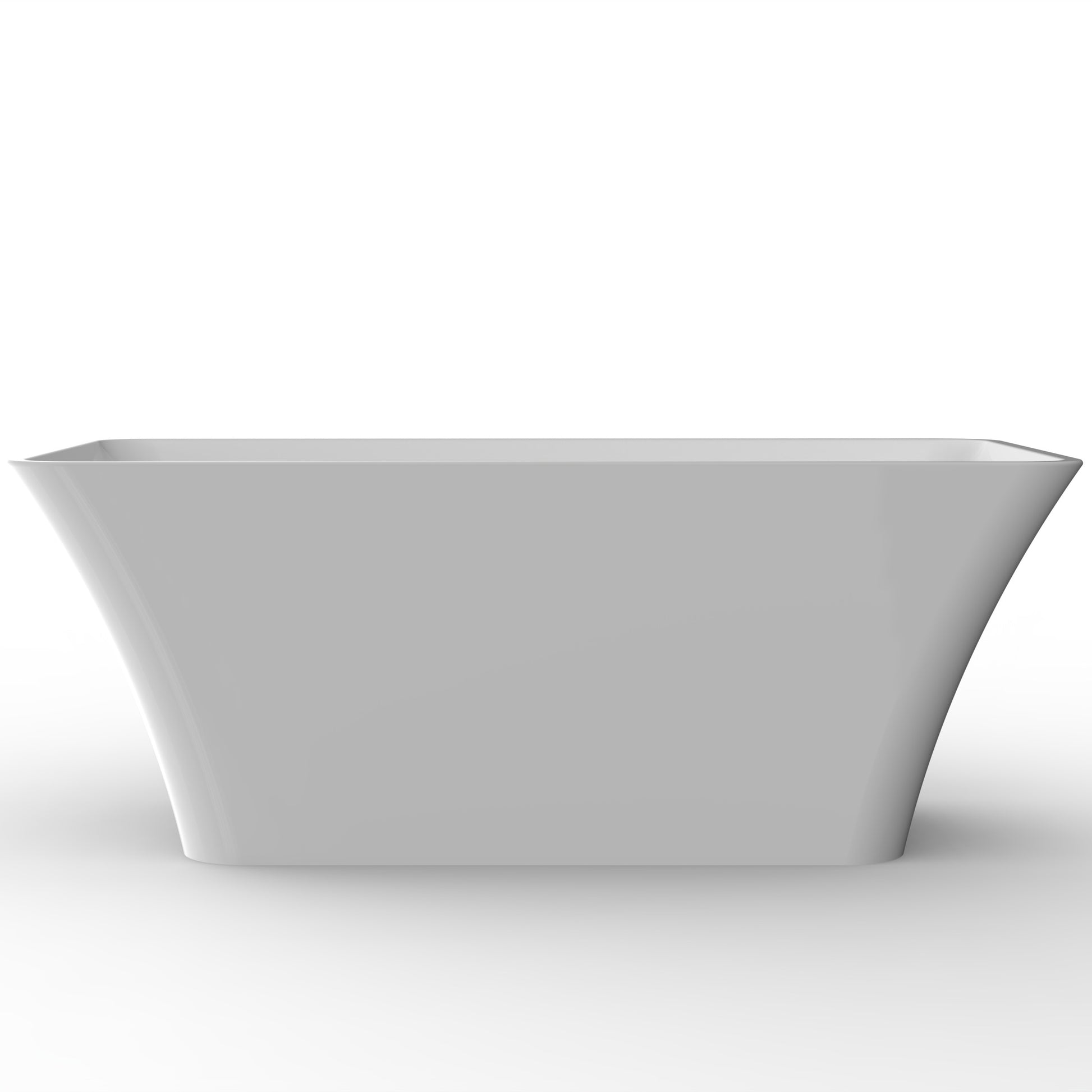 Garvee SZ3 59" Freestanding Acrylic Bathtub in Streamline Design with Chrome Overflow and Drain, cUPC Certified, White