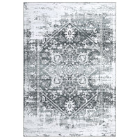 Garvee Area Rug 5x7 Vintag Rug Machine Washable Area Rug Non Slip Non Shedding Distressed Throw Rug Low Pile Indoor Carpet Foldable Accent Rug for Bedroom Living Room, Grey