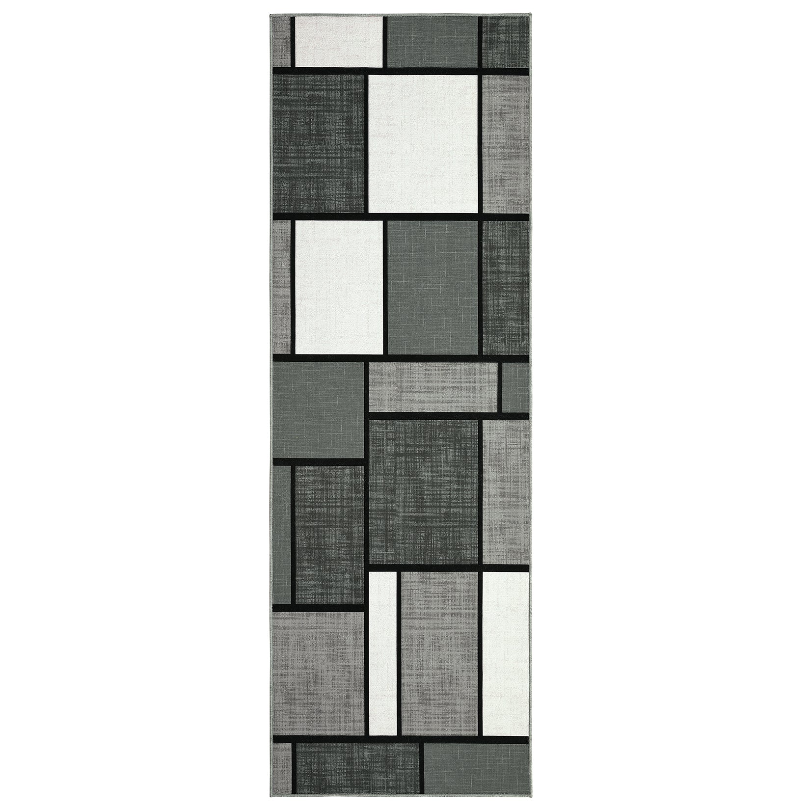 Garvee Runner Rug for Hallway Machine Washable Rugs 2x6 Rug Runner Geometric Modern Rug Entry Rug Non Slip Rug for Bedroom Soft Rug Stain Resistant Floor Mats Classroom Office Rug Grey 2'x6'