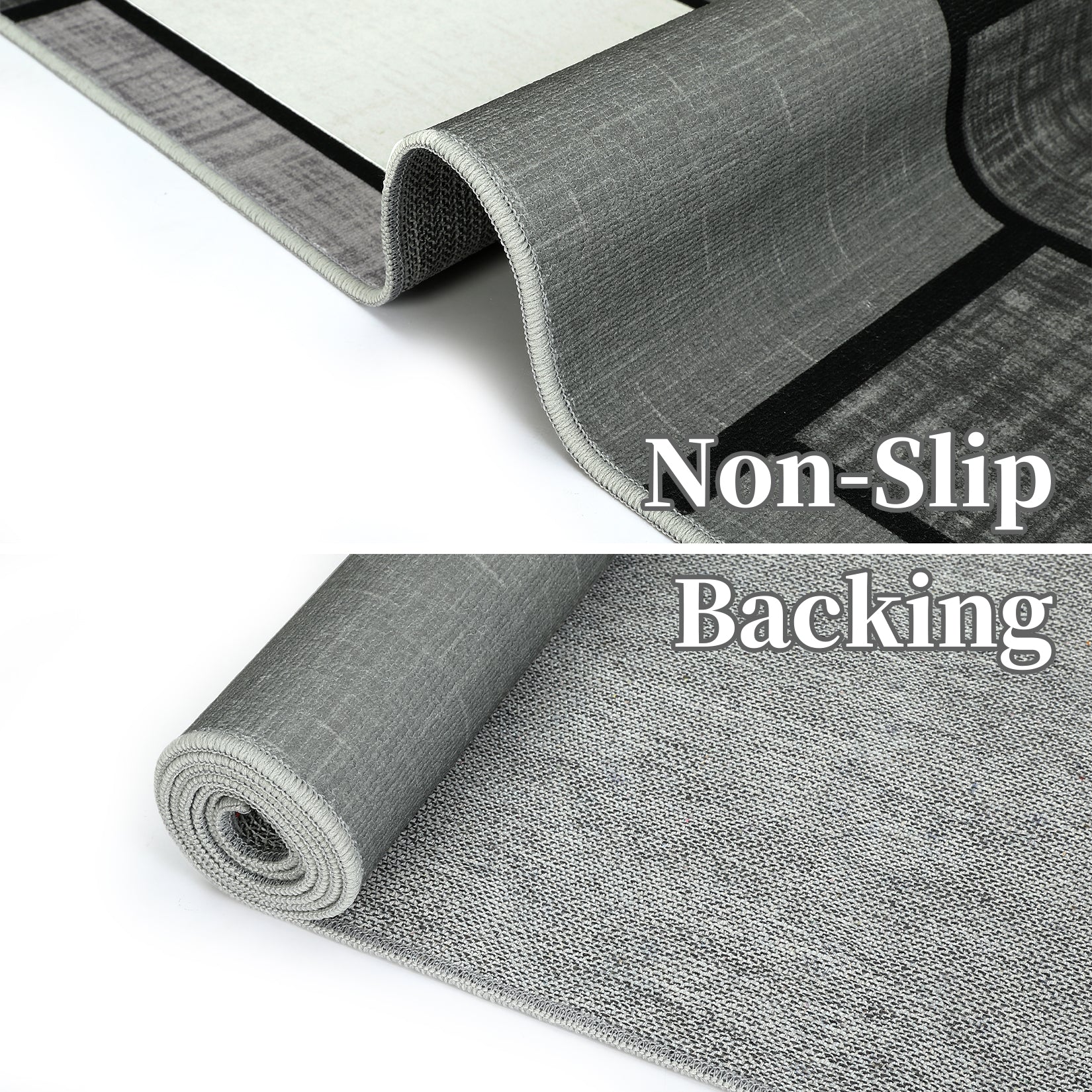 Garvee Runner Rug for Hallway Machine Washable Rugs 2x6 Rug Runner Geometric Modern Rug Entry Rug Non Slip Rug for Bedroom Soft Rug Stain Resistant Floor Mats Classroom Office Rug Grey 2'x6'