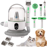 Garvee Pet Grooming Vacuum Kit, 16-Level Suction, 2L Dustbin, Low Noise Dog Hair Remover with 4 Combs, Green - Green