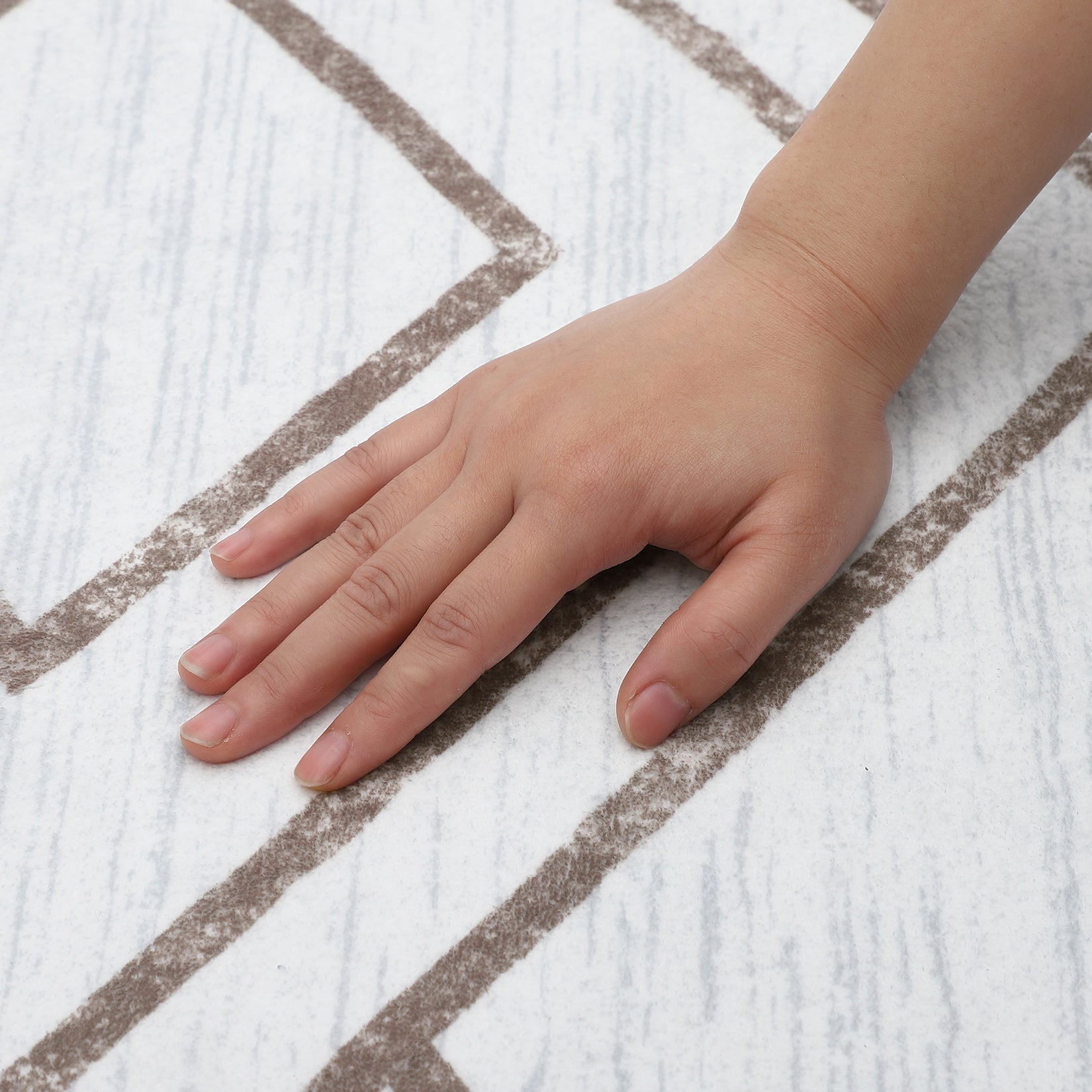 Garvee Washable Rug 9x12 Modern Geometric Area Rug Non Slip Large Area Rug Low Pile Farmhouse Rug Non Shedding Distressed Throw Rugs Floor Carpet for Living Room Bedrooms, Taupe