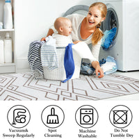 Garvee Rugs Alfombras Geometric Moroccan 8x10 Rug for Living Room Large Rug Modern Boho Area Rug for Bedroom Farmhouse Soft Rug Non-Slip Low Pile Indoor Area Rug for Nursery Dining Room