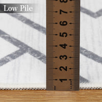 Garvee Modern Geometric Washable Rug Soft Thin Non Slip Indoor Carpet Blue 4x6 - Grey