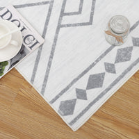 Garvee Modern Geometric Washable Rug Soft Thin Non Slip Indoor Carpet Blue 4x6 - Grey