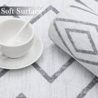 Garvee Modern Geometric Washable Rug Soft Thin Non Slip Indoor Carpet Blue 4x6 - Grey