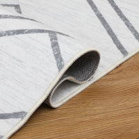 Garvee Modern Geometric Washable Rug Soft Thin Non Slip Indoor Carpet Blue 4x6 - Grey