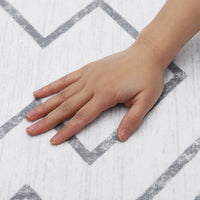 Garvee Modern Geometric Washable Rug Soft Thin Non Slip Indoor Carpet Blue 4x6 - Grey